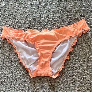Victoria secret swimsuit ruffle bottoms, size small.